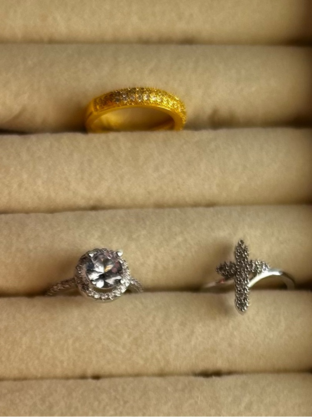 Gold and Silver Pave Rings Bundle - 3 for $20 - Picture 3 of 3